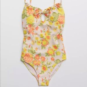 Aerie Floral One Piece Swimsuit - Medium